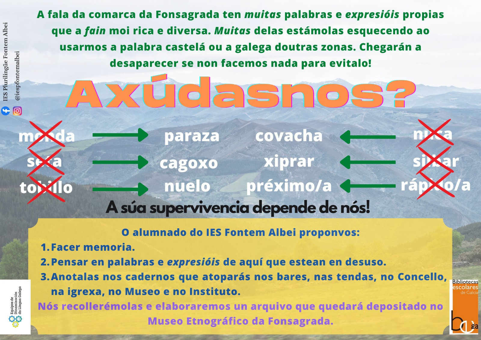 Cartel para a recollida de palabras no curso 22-23